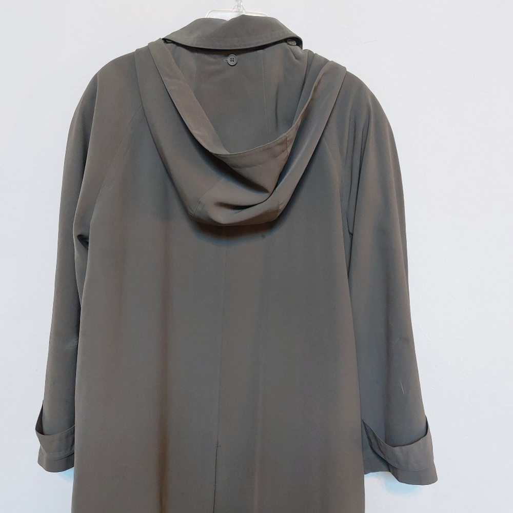 Anne Kline Olive Green Trench Coat Size 8 - Picture 6 of 16